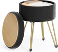 SONGMICS Velvet Makeup Stool Chair with Storage for Any Room