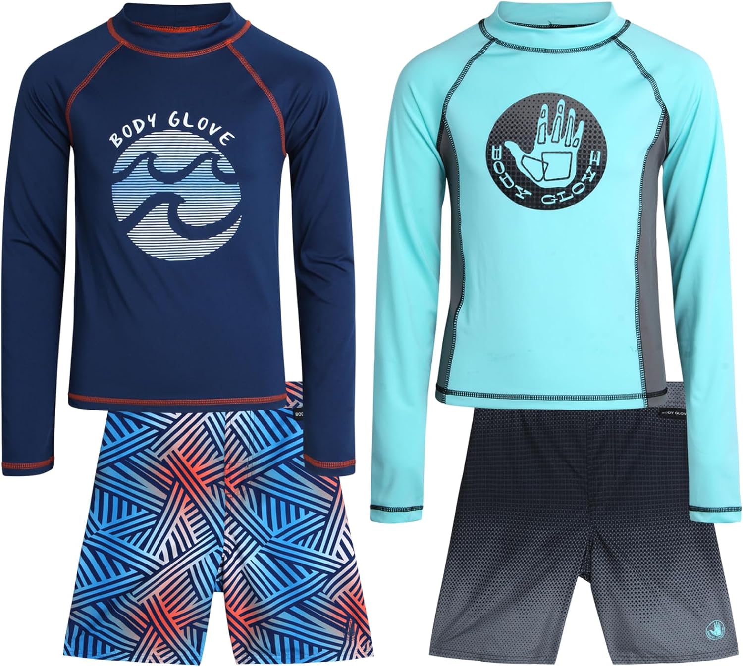 Body Glove Boys Swim Set - 4 Piece UPF 50+ Swimwear for Kids