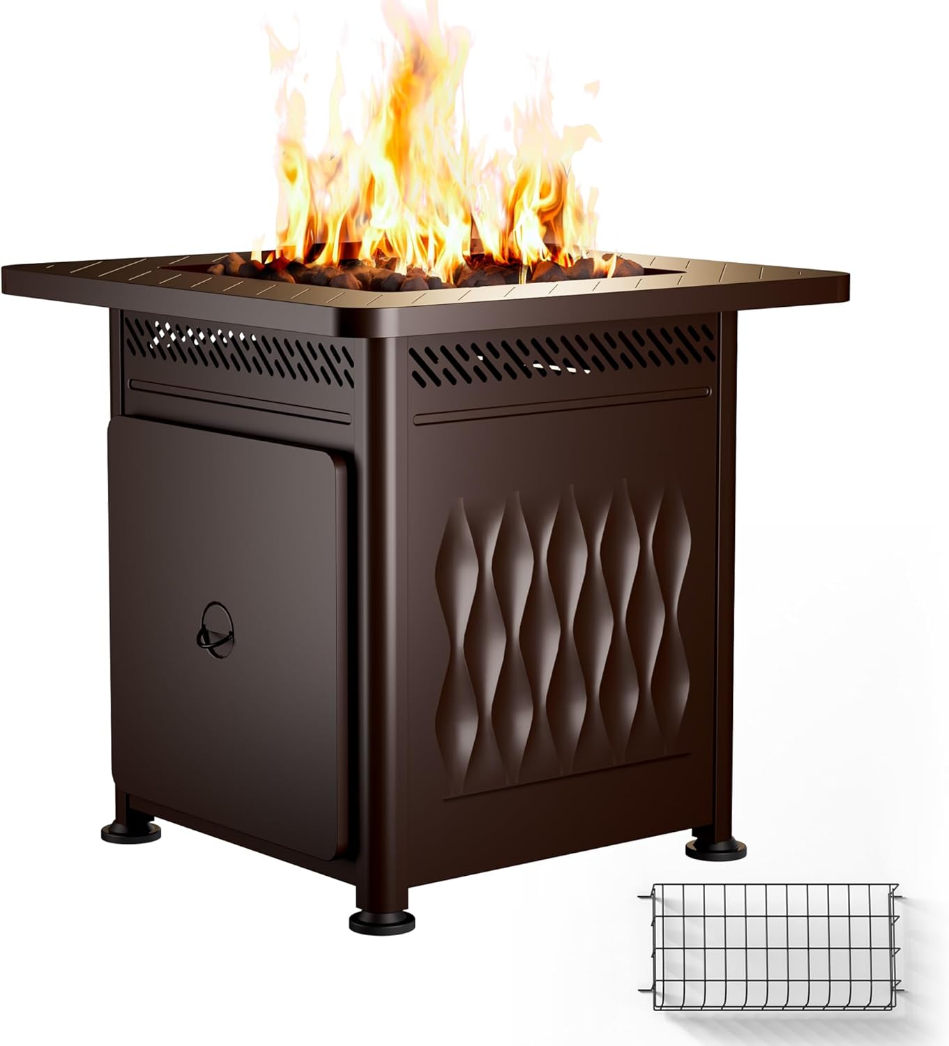 28in Outdoor Propane Fire Pit Table with 52,000 BTU Heat