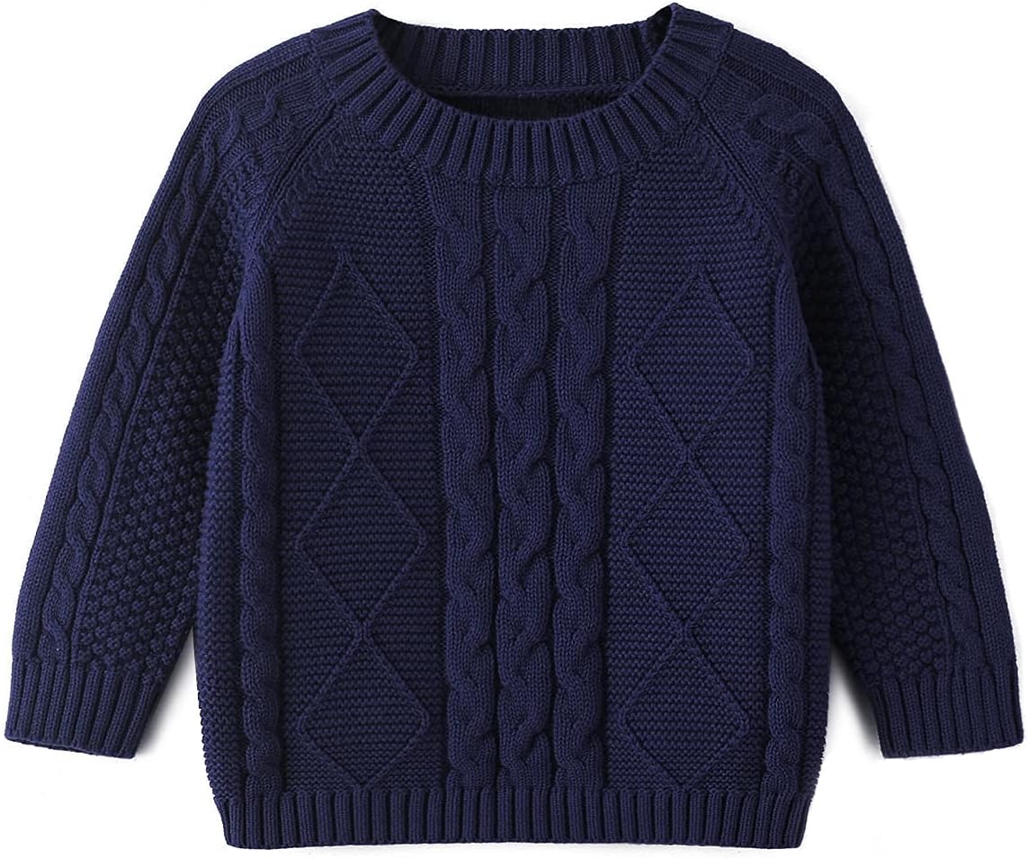 Curipeer Baby Boys Girls Cable Knit Sweater for Toddlers