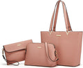 Women Synthetic Leather 4pc Handbag Tote Set - Versatile Everyday Bags