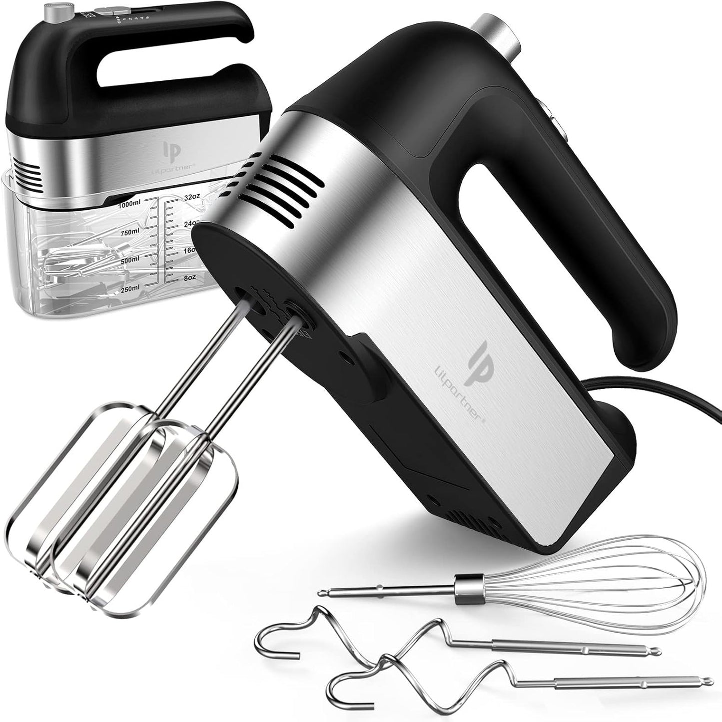 Hand Mixer Electric 450W with Scale Cup Storage Case for Baking