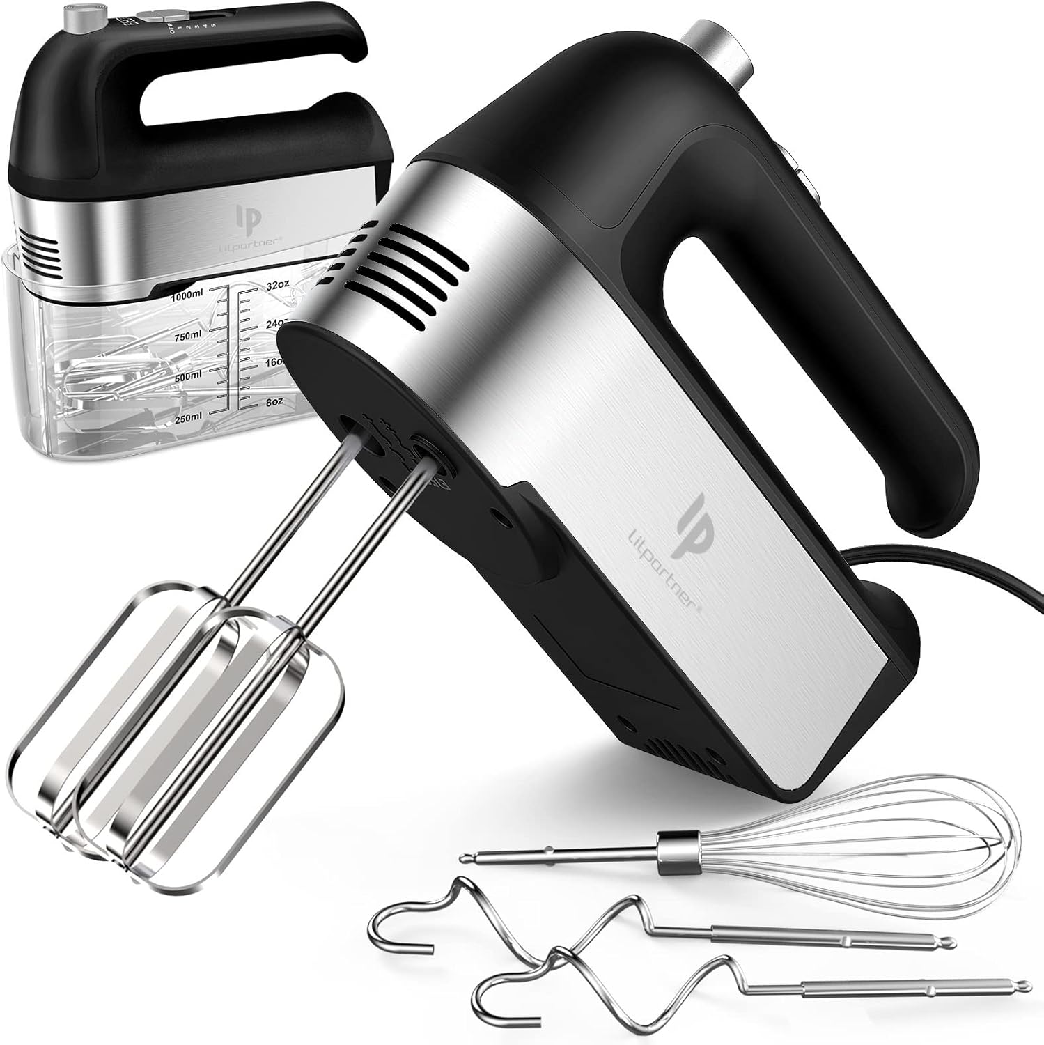Hand Mixer Electric 450W with Scale Cup Storage Case for Baking