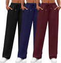 Neer 3 Pack Women's Sweatpants with Pockets - High Waist Cozy Wide Leg