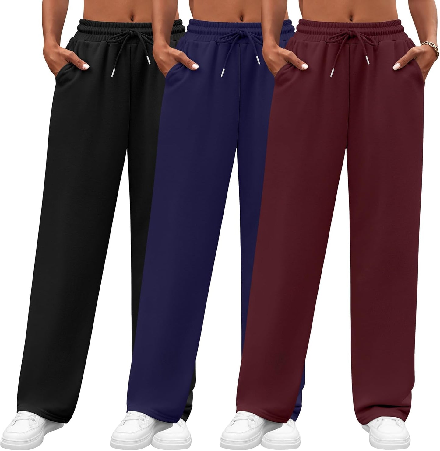 Neer Women's Sweatpants 3 Pack with Pockets for Cozy Comfort