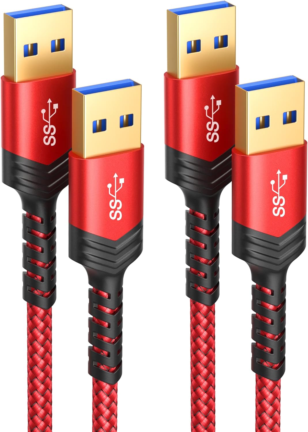 High-Speed USB 3.0 A to A Cable 2 Pack - Connects Devices Effortlessly!