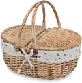 Wicker Picnic Basket with Removable Liner - Grey Cherry