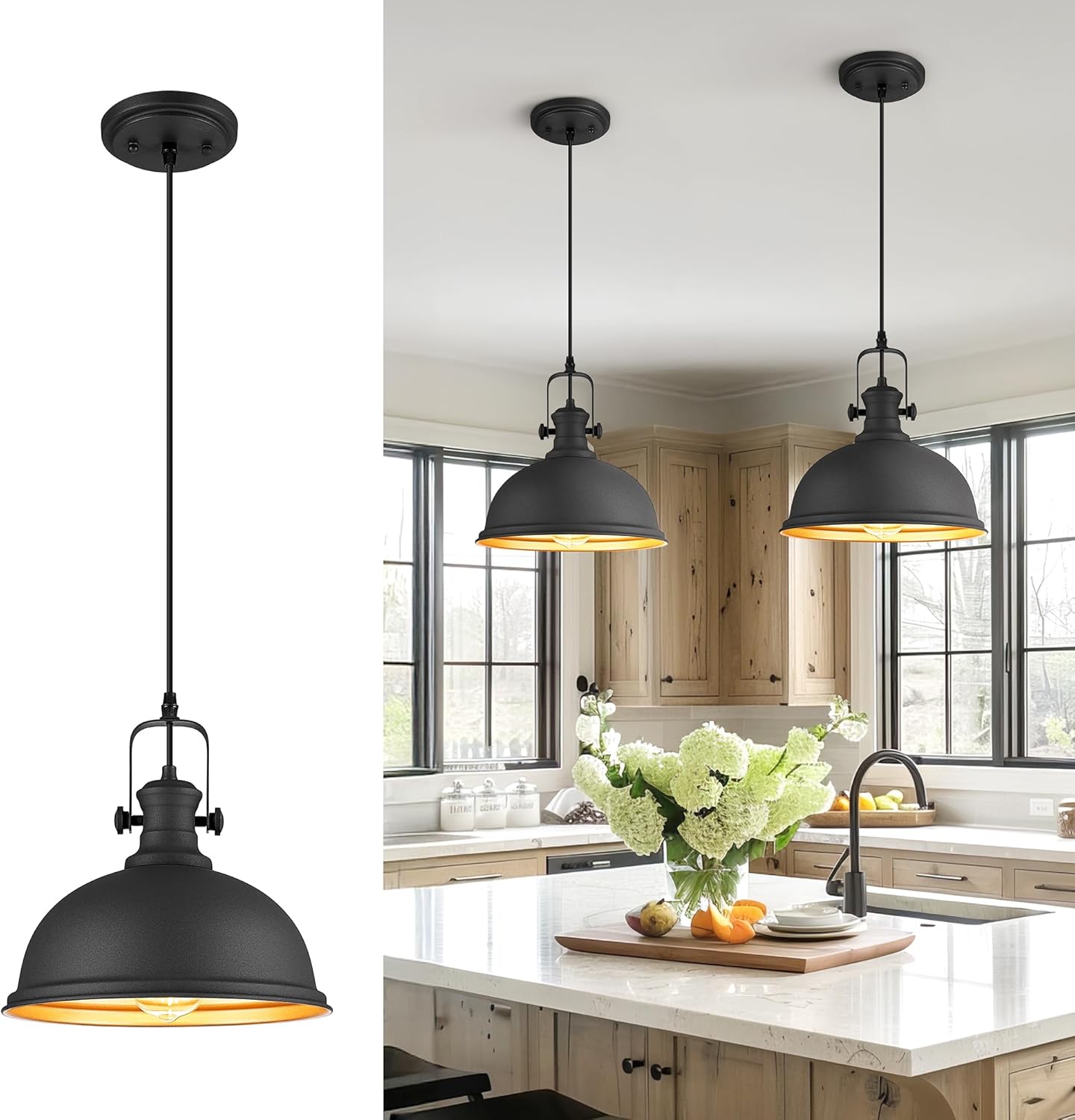 Rustic Pendant Lights Kitchen Island for Farmhouse Decor