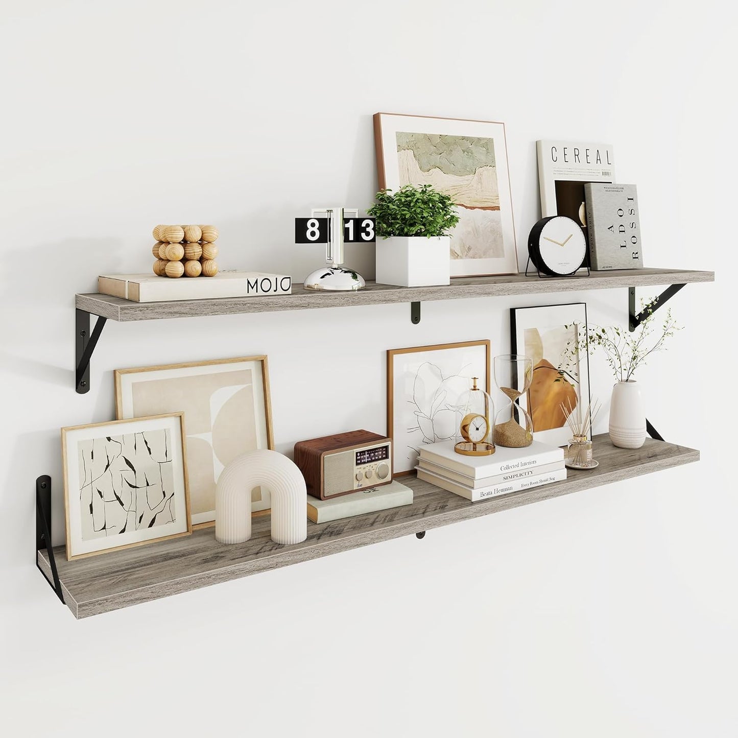 Deep Floating Shelves for Wall, 48W x 8D, Set of 2 for Home