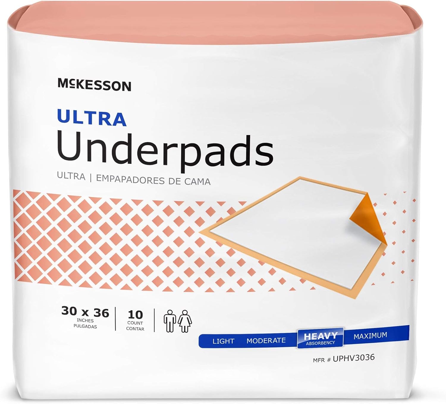 McKesson Underpads Disposable Bed Pads for Heavy Absorbency