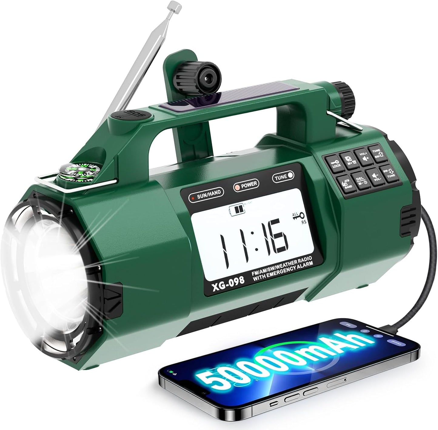 NOAA Weather Alert Emergency Radio for Survival with Flashlight