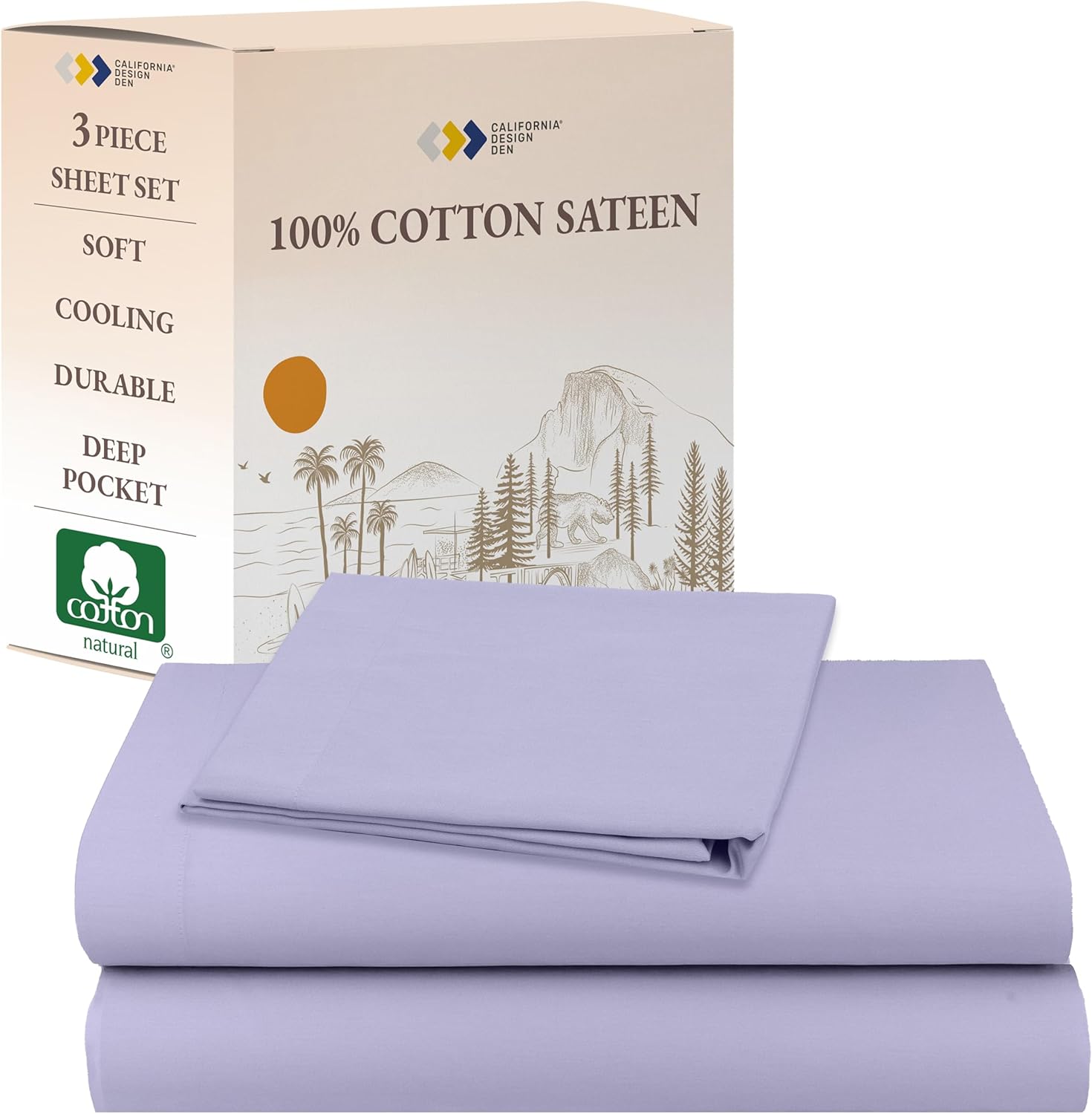 California Design Den Twin Sheets Set - Soft 100% Cotton Bedding