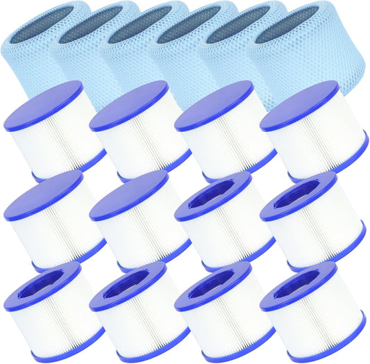 60% Denser Filter for Hot Tub Spa Replacement - 12 Filters & Bags