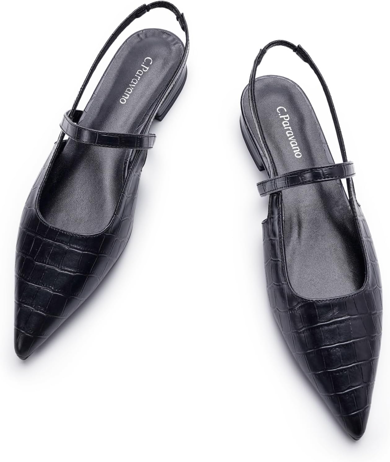 C.Paravano Women's Slingback Flats - Comfortable Leather Shoes