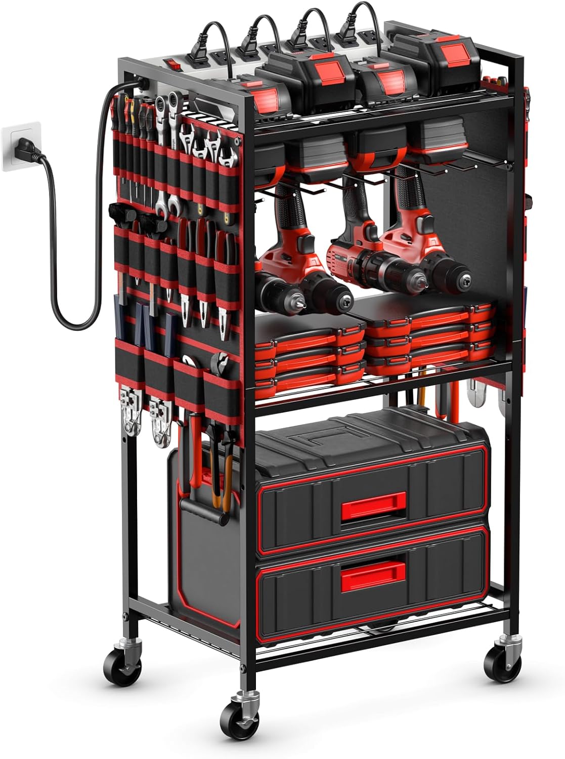 JUNNUJ Power Tool Organizer Cart: Efficient Storage Solution