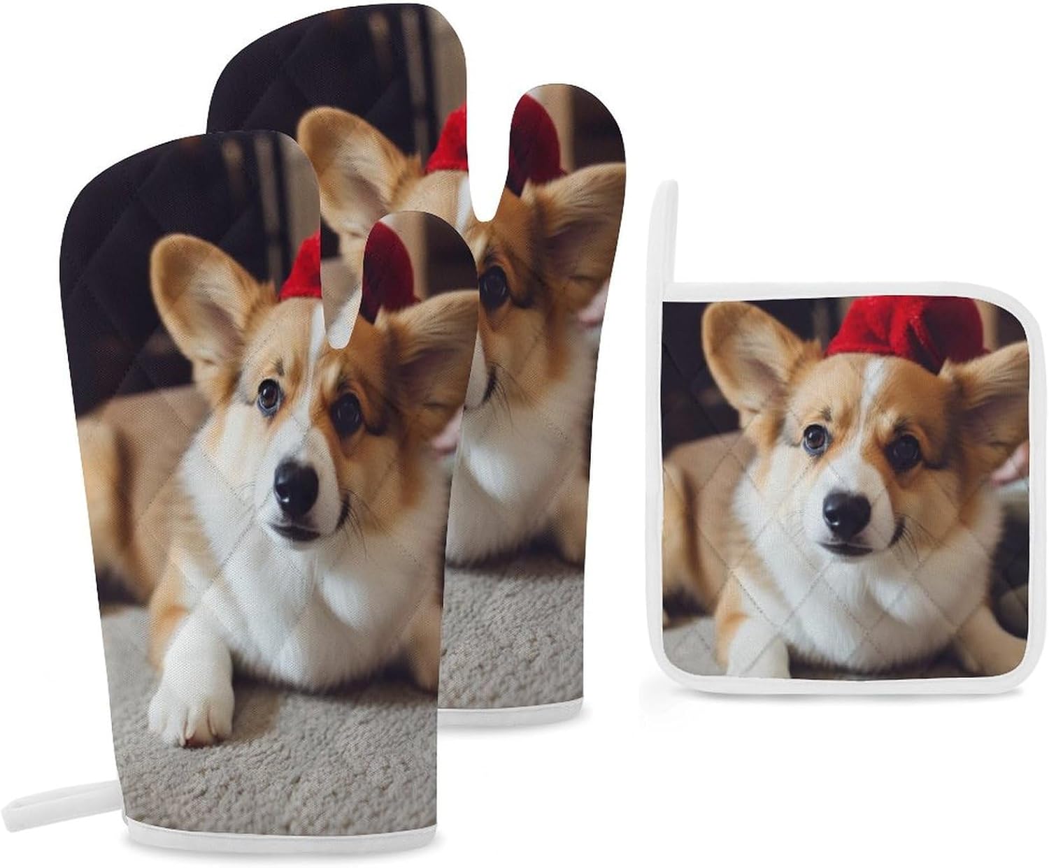 Cute Corgi Heat Resistant Oven Set