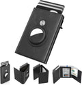 Mens Wallet Card Holder for AirTag - Slim Leather RFID Wallet
