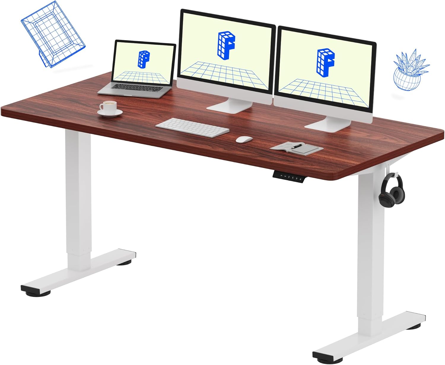 FLEXISPOT EN1 Large Height Adjustable Electric Sit Stand Desk