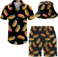 Men's Hawaiian 2-Piece Tracksuit with Bucket Hat - Lightweight Retro