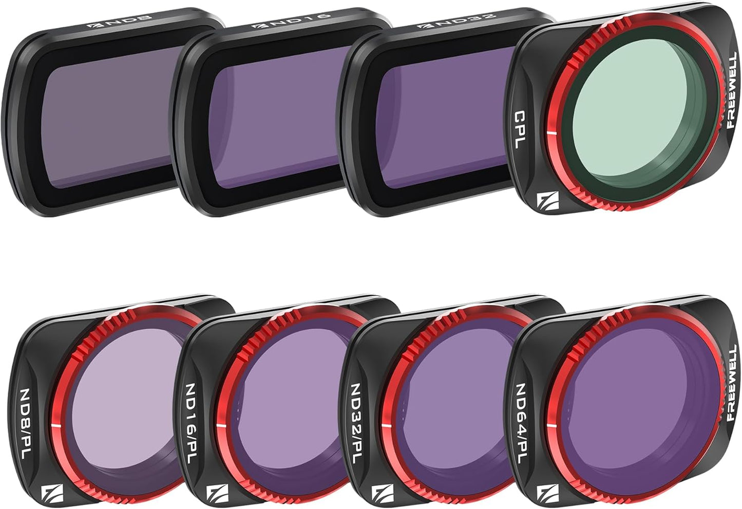 Freewell 8Pack All Day QuickSwap ND/PL Filter Kit for Osmo Pocket 3
