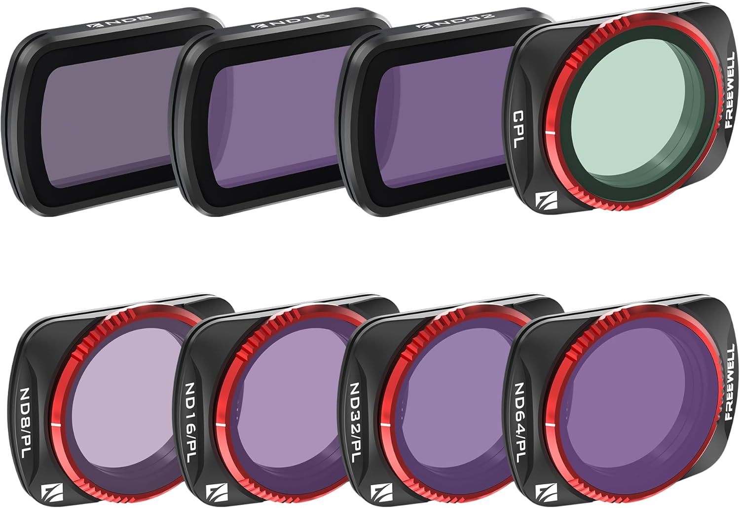 Freewell 8Pack All Day QuickSwap ND/PL Filter Kit for Osmo Pocket 3