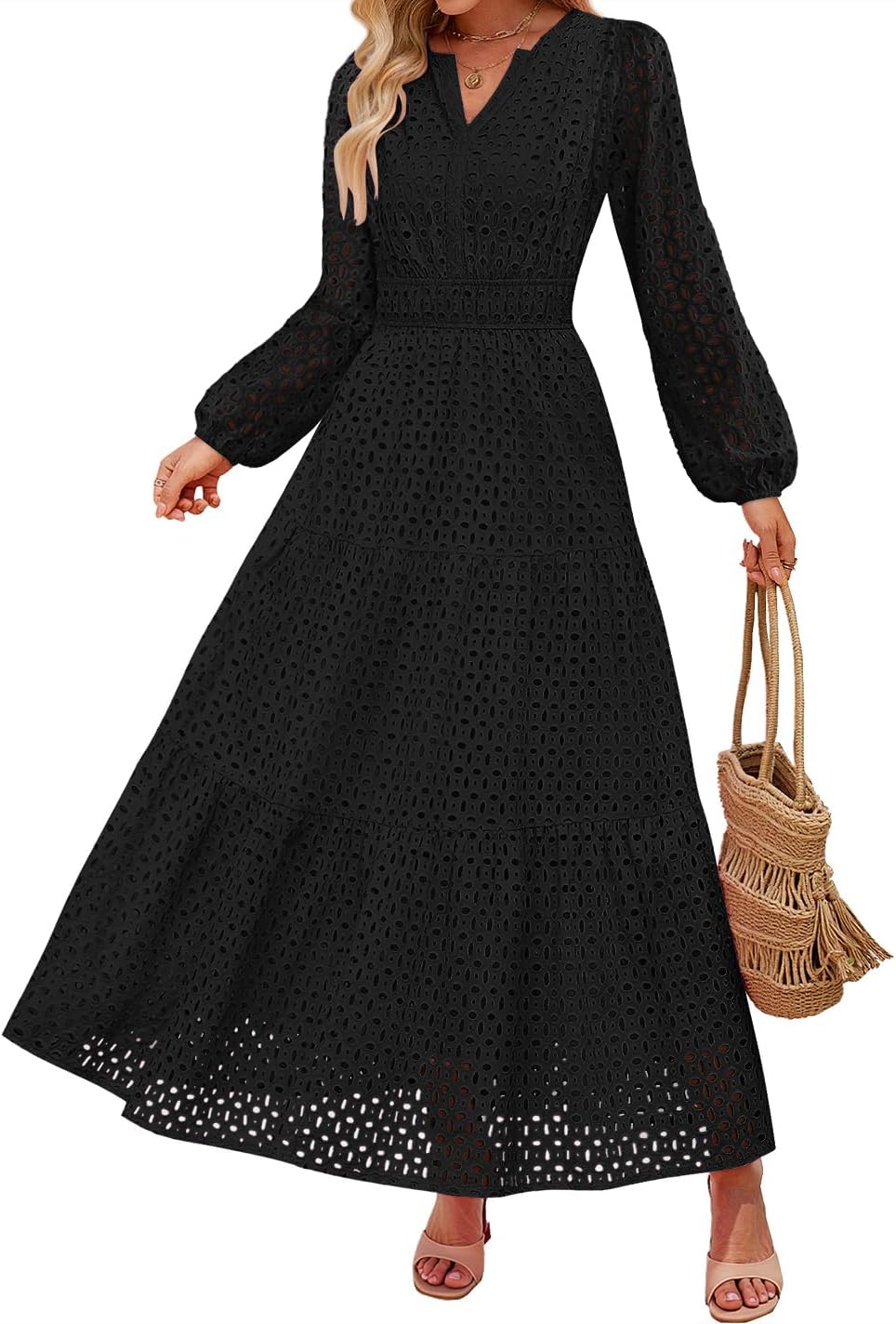 ZESICA Women's Long Sleeve Maxi Dress for Fall Fashion