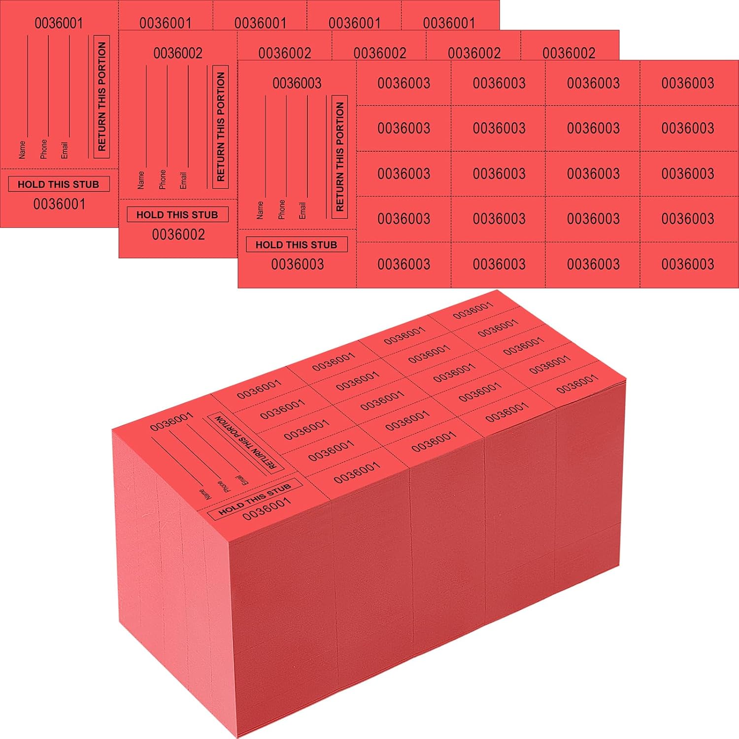 Kosiz 1000 Sheet Raffle Tickets for Auctions and Fundraisers
