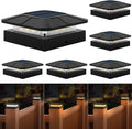 4x4 Solar Post Cap Lights Outdoor 6 Pack - 3 Modes, Dusk-to-Dawn