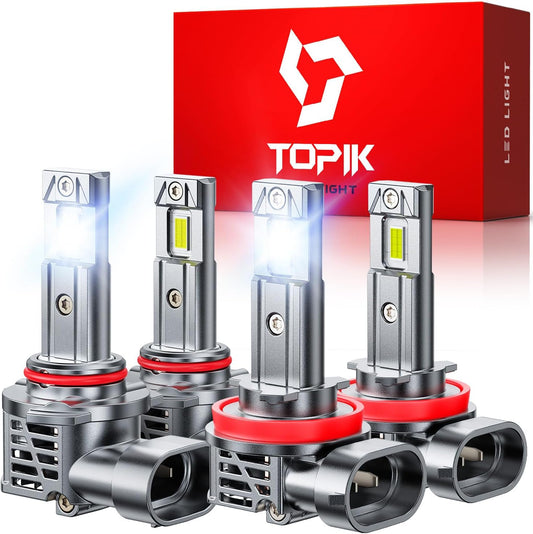 TOPIK 9005 H11 Light Bulbs Combo for Enhanced Night Driving