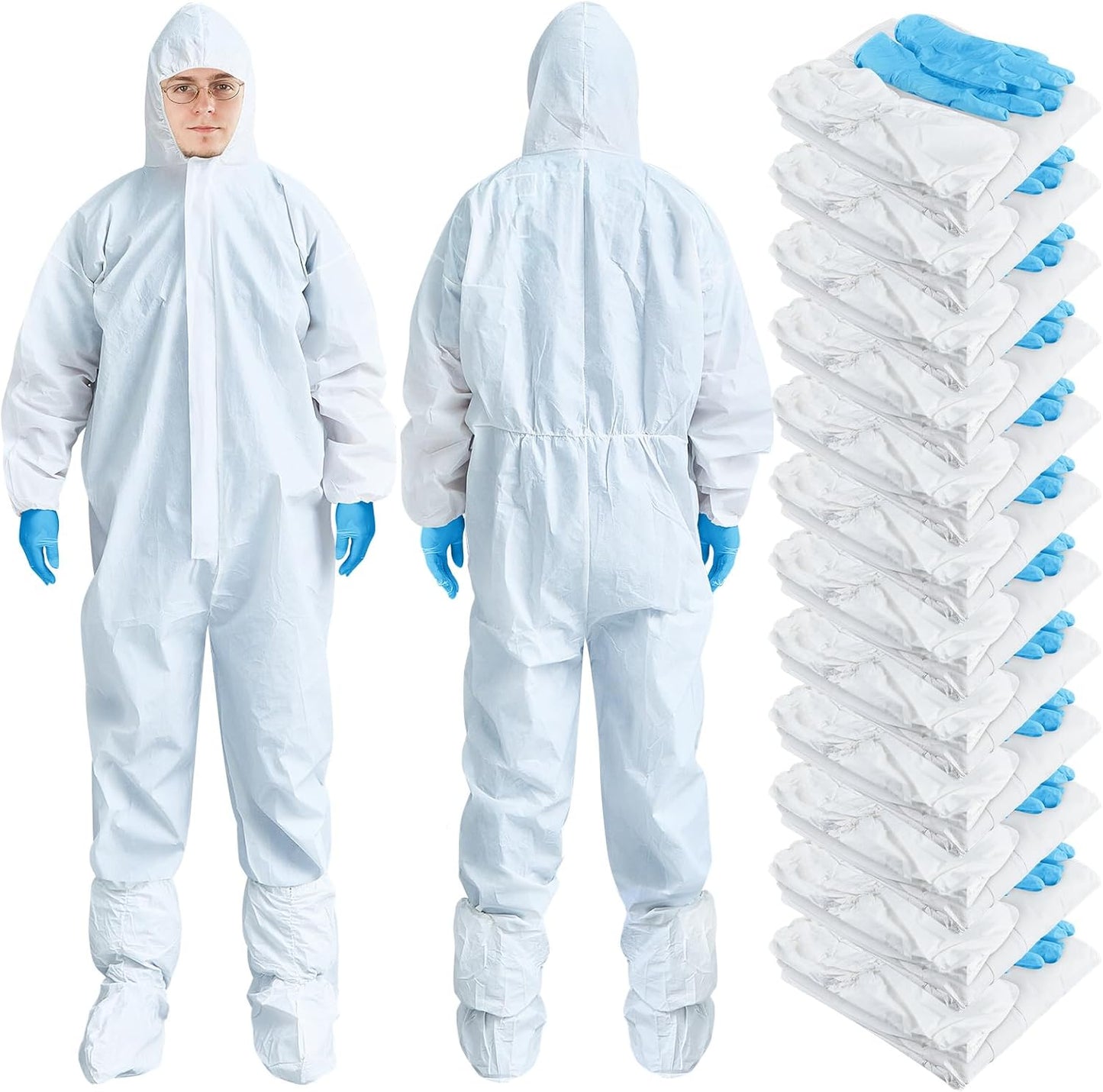 TrelaCo Disposable Hazmat Suit Costume for Halloween Protection