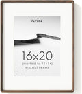 16x20 Picture Frame Natural Solid Walnut Wood - Rounded Corner Matted