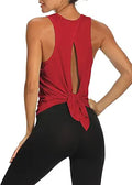 Bestisun Open Back Workout Top for Women - Adjustable Tie Back Tank