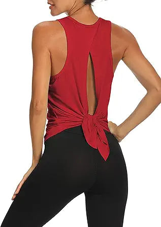 Bestisun Workout Tops Open Back Shirts for Women - Stylish Gym Wear