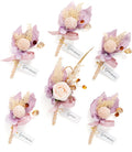 Boutonniere for Men 6pcs Purple Lilac Boho - Wedding & Groomsmen Set