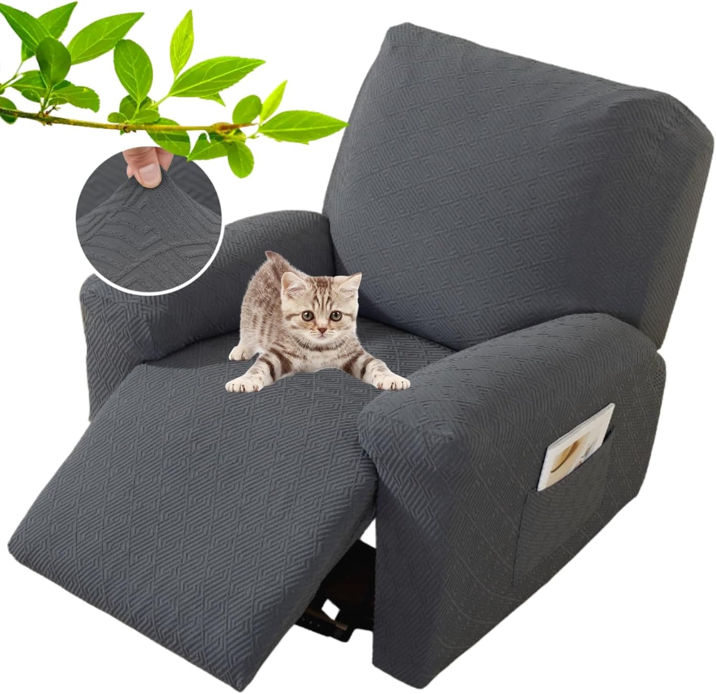 XINEAGE Recliner Chair Covers 4 Pieces for Kids and Pets