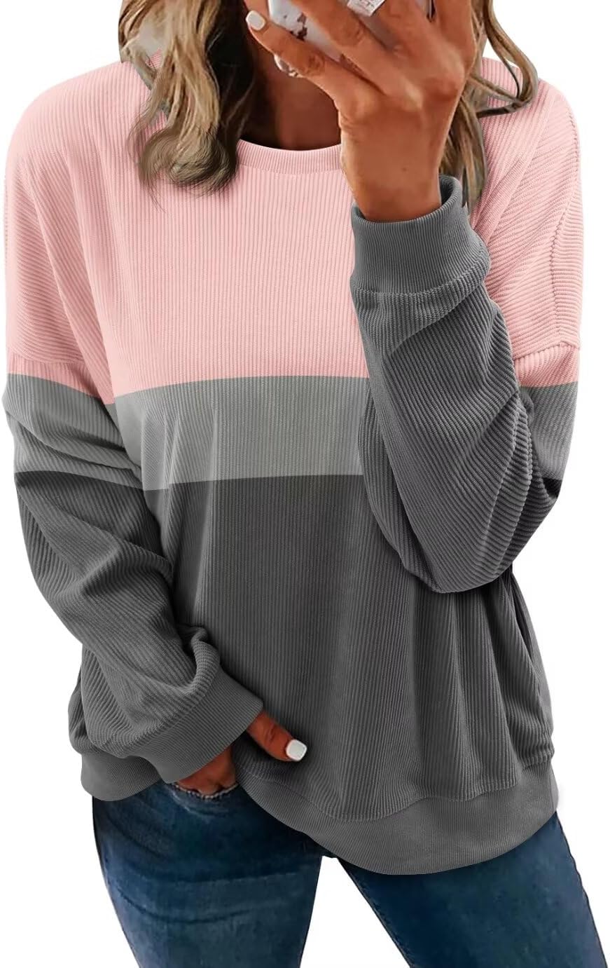 Cozy Corduroy Sweatshirt with Pockets by KISSMODA