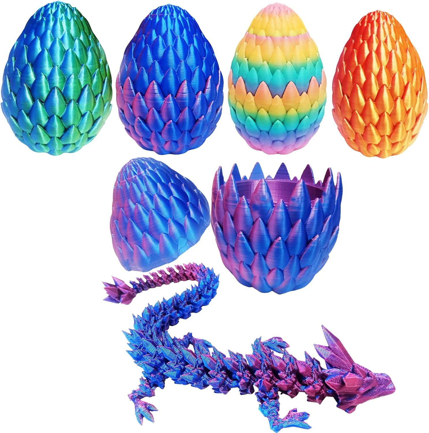 Laser Purple Dragon Egg Fidget Toy - Articulated Desk Decor