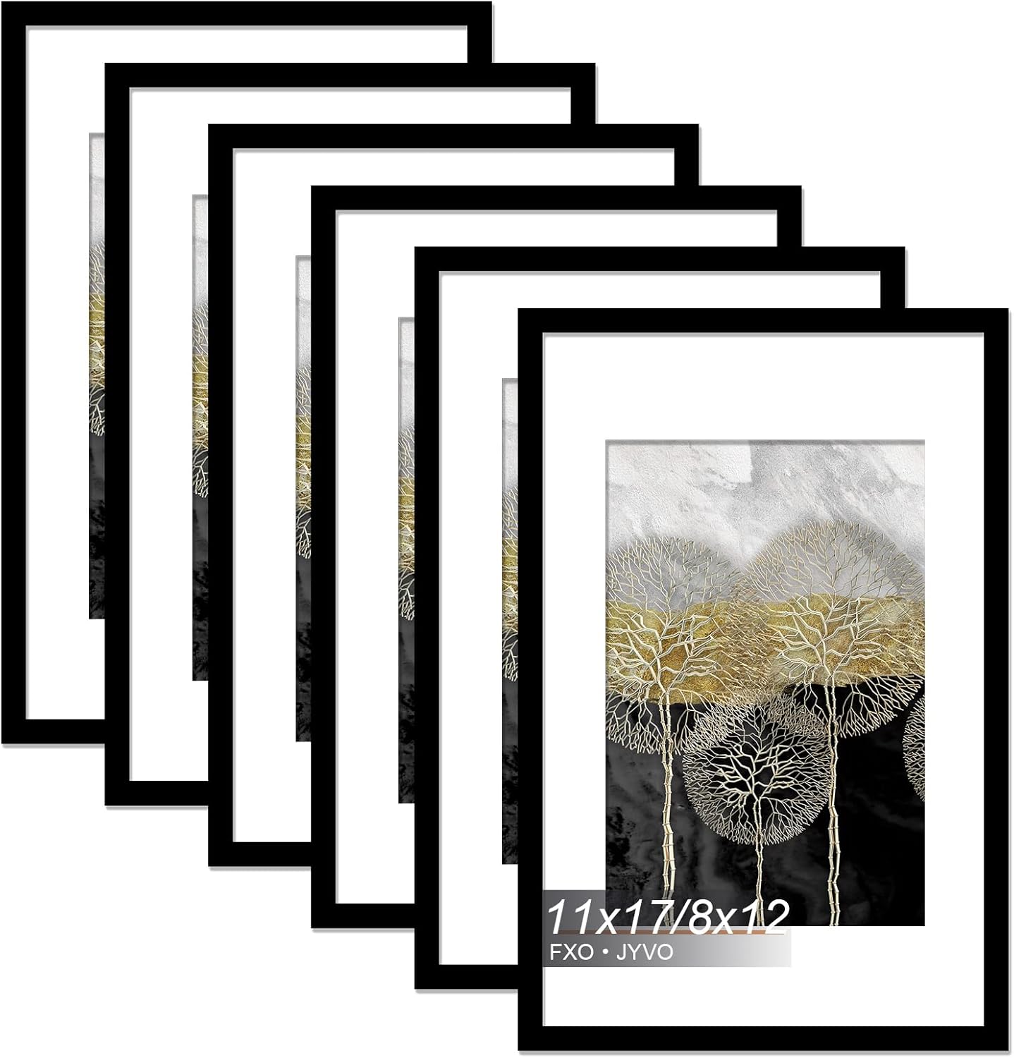 11x17 Picture Frame Set of 6 for Posters and Photos Display