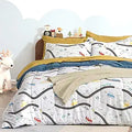 Kids Bedding Comforter Set Full/Queen Size - Cute Car Road Design