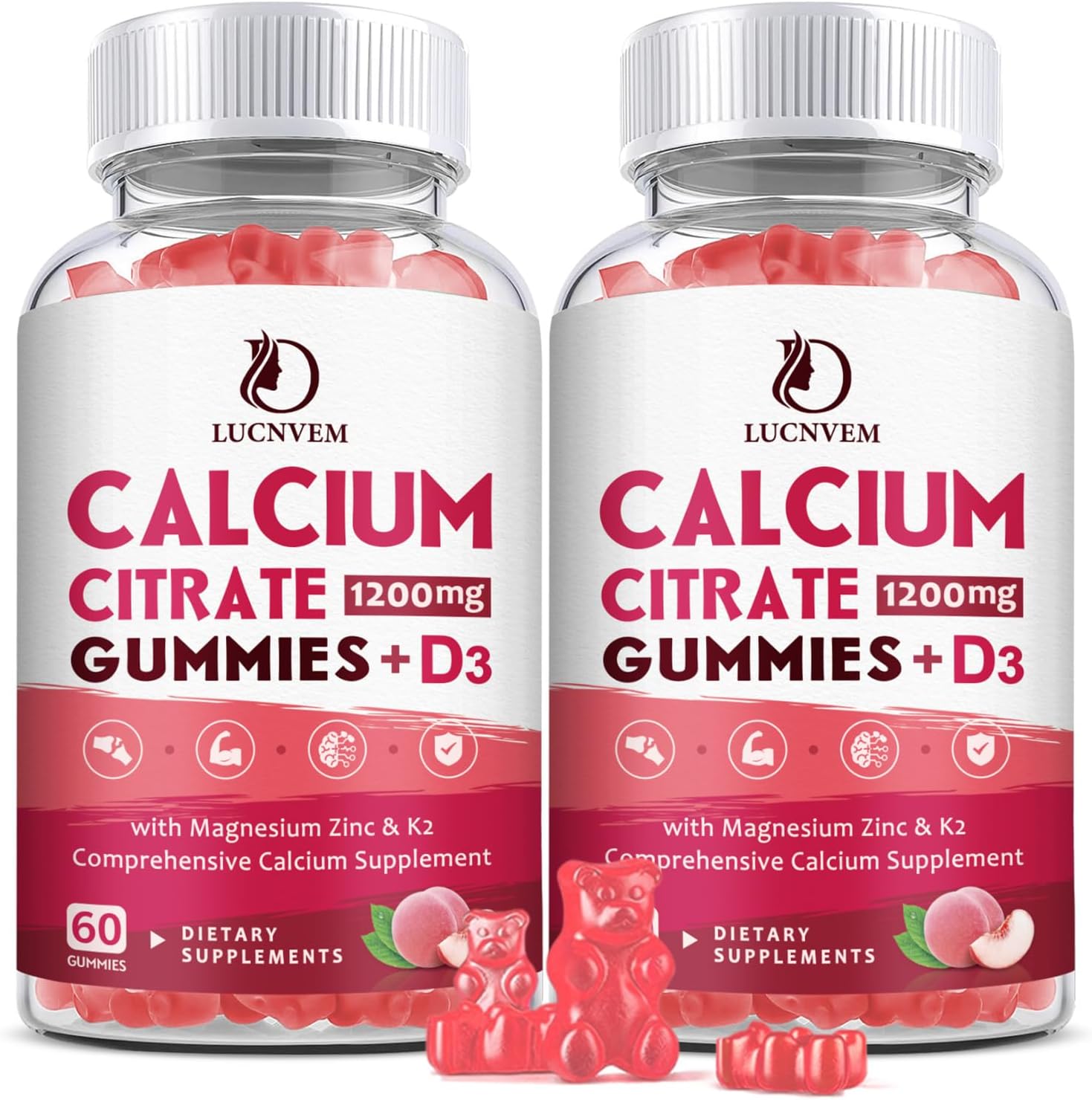 LUCNVEM Calcium Citrate 1200mg Gummies for Bone Health