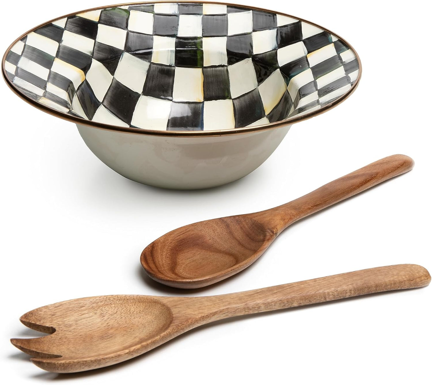 MACKENZIE-CHILDS Enamel Salad Serving Set for Elegant Dining