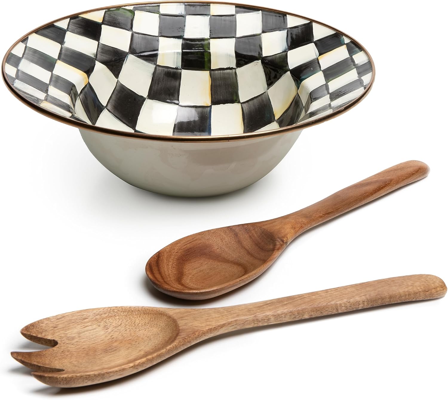 MACKENZIE-CHILDS Enamel Salad Serving Set for Elegant Dining