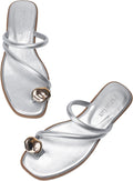 Women's Toe Ring Thong Sandals - Slip On Flat Summer Slides