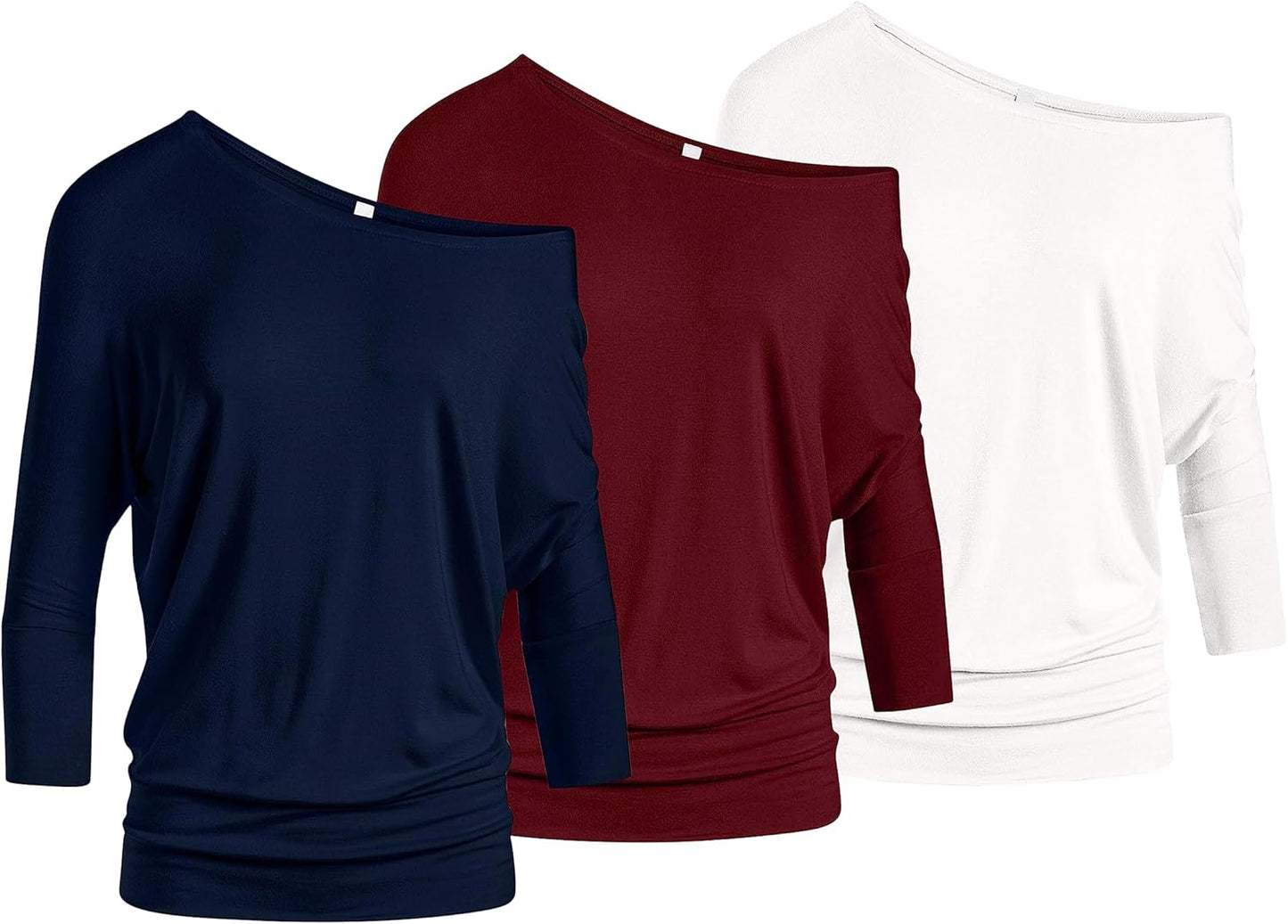 3 Pack Dolman Tops for Women Off The Shoulder Style Comfort