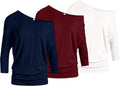 3 Pack Dolman Tops for Women Off The Shoulder Tops - Value Pack