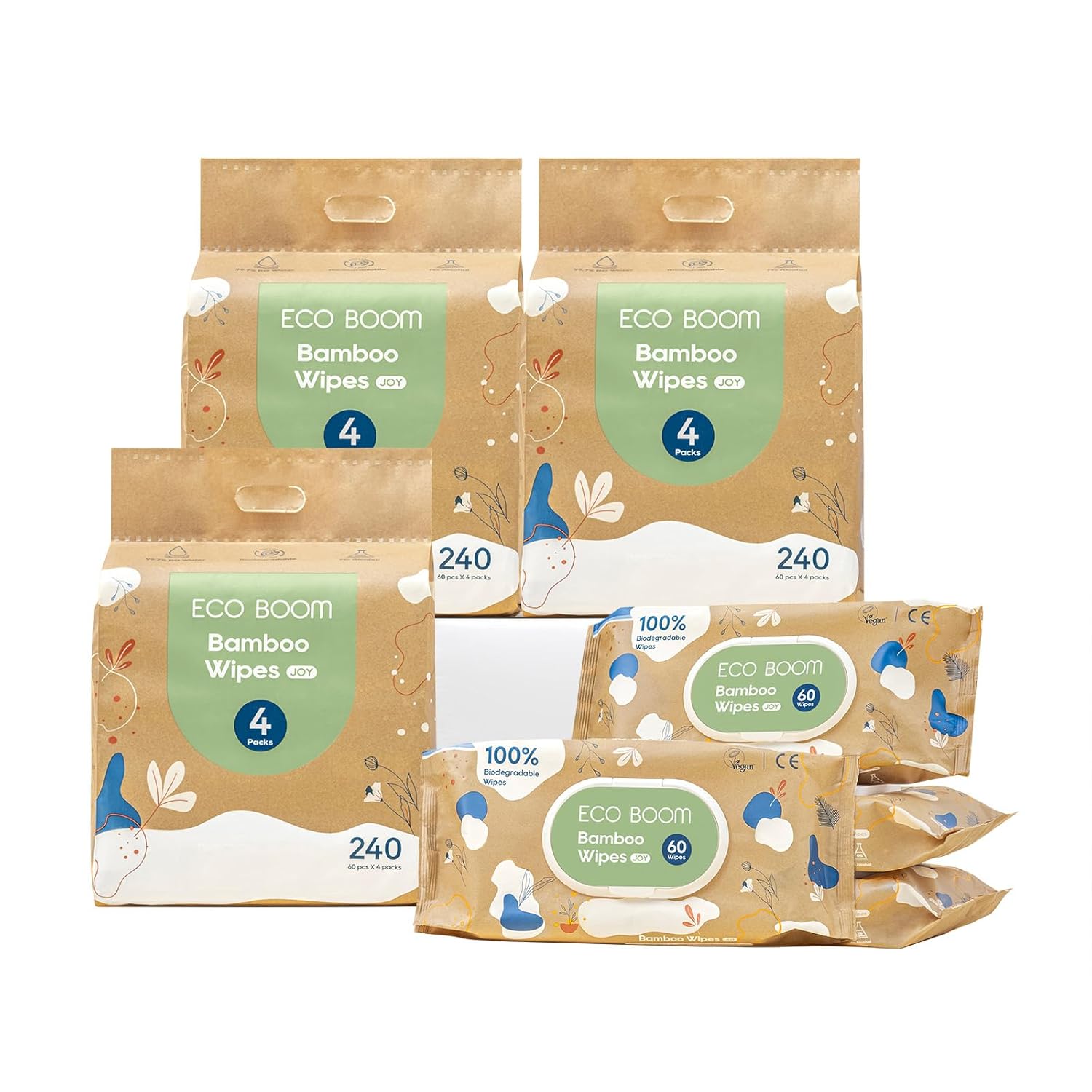 ECO BOOM Bamboo Baby Wipes - Natural, Fragrance-Free & Safe