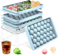 Ice Cube Tray with Lid and Bin Round Mini Ice Ball Trays