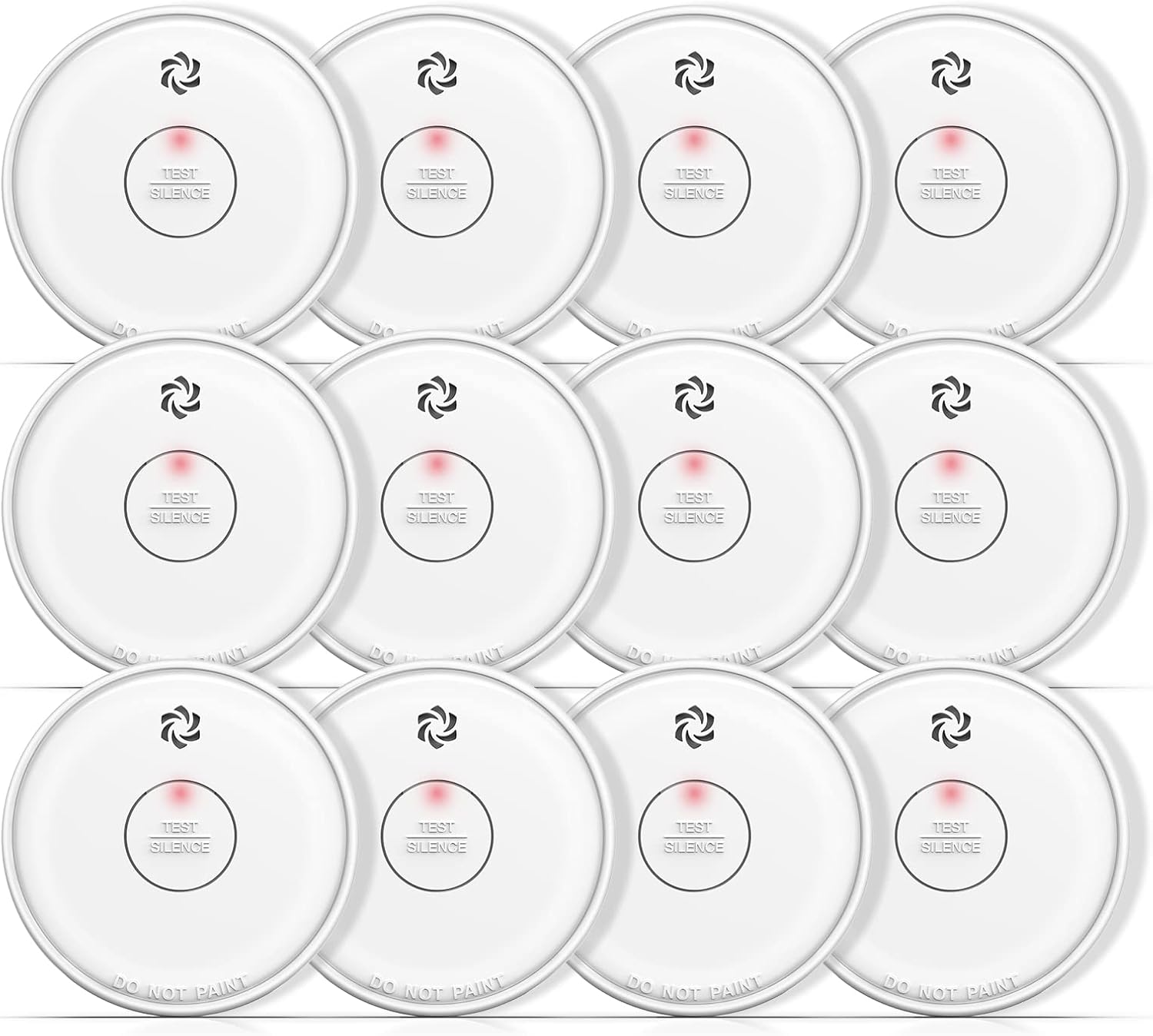 Fire Alarms Smoke Detectors for Home Safety - 12 Pack Set