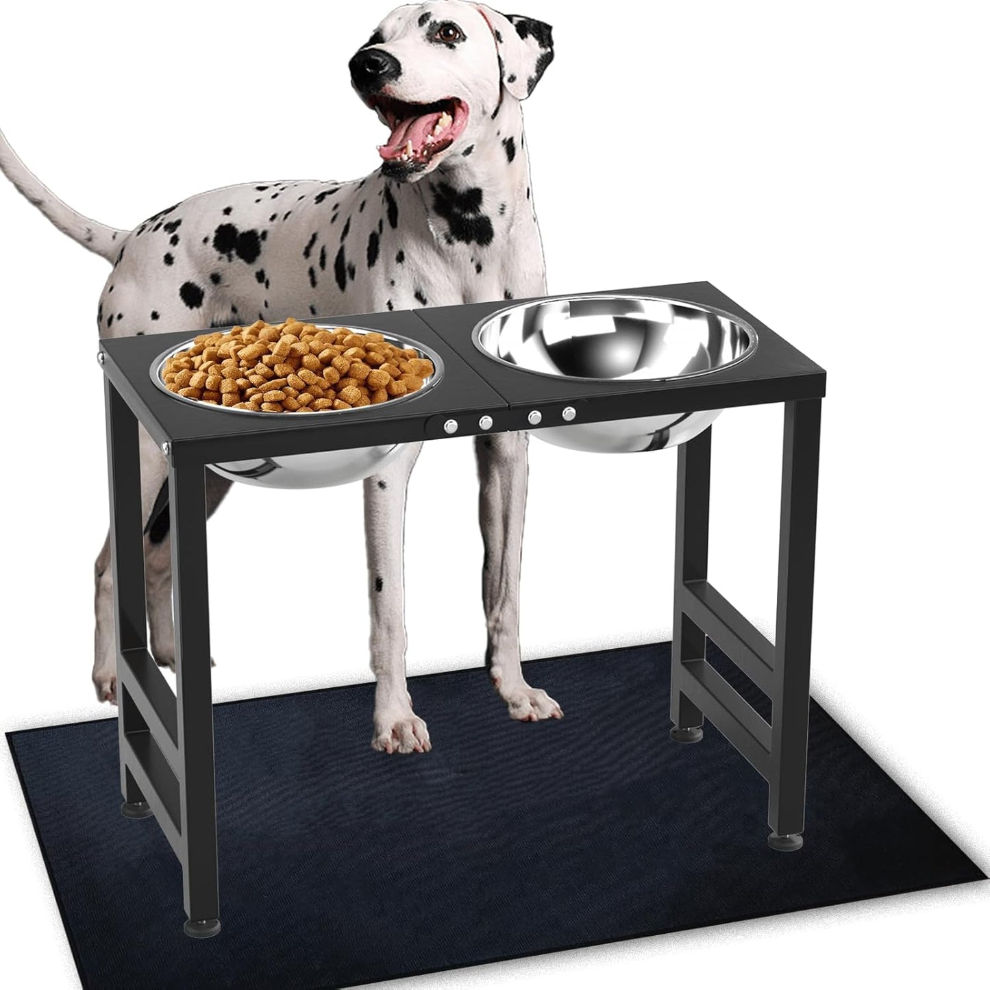 Metal Elevated Dog Bowls for Large Breeds with Splash Mat