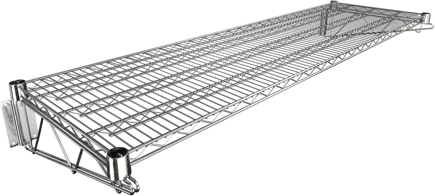 18 x 60 Chrome Wire Wall Mount Shelf for Heavy-Duty Storage